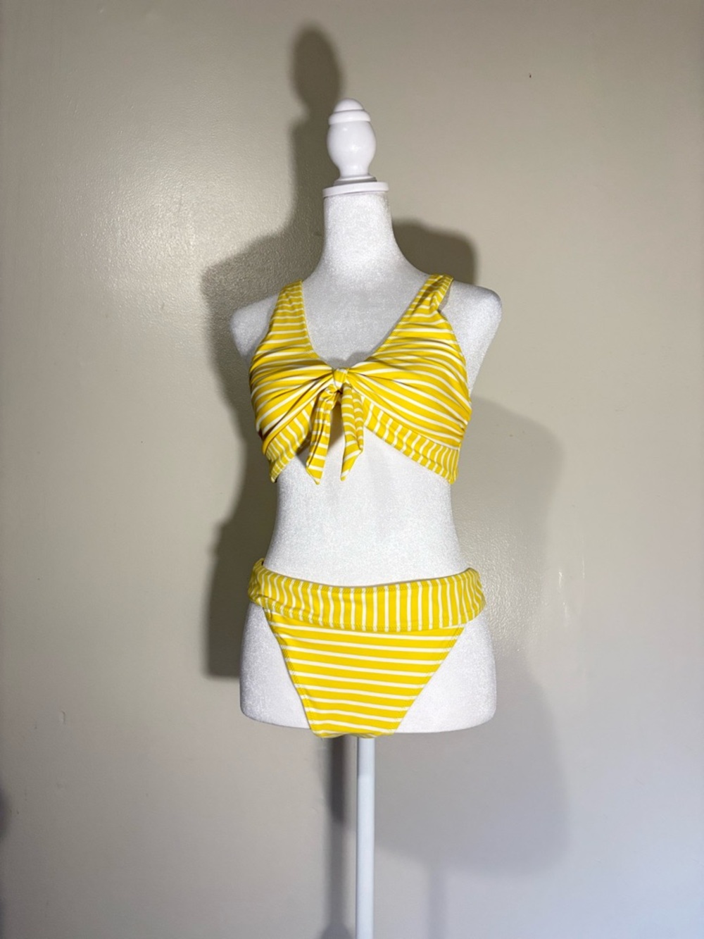 Yellow Striped Bikini Set